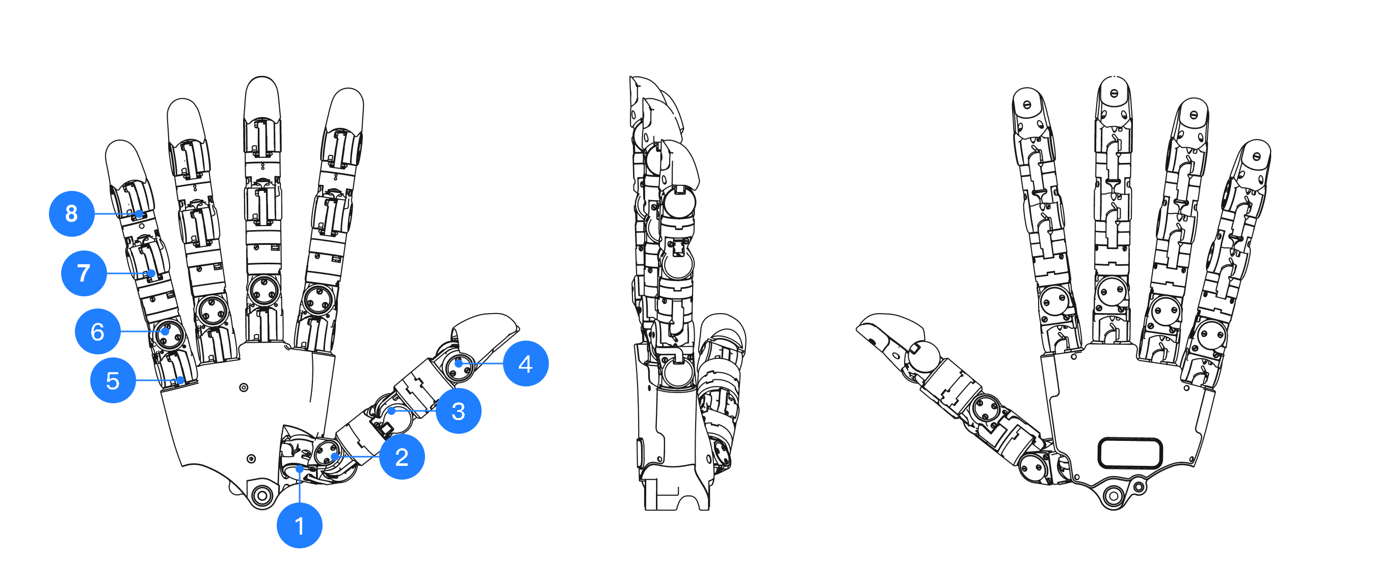 Wuji Hand 2 degree-of-freedom configuration