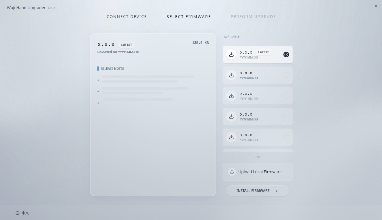 Firmware Selection Interface