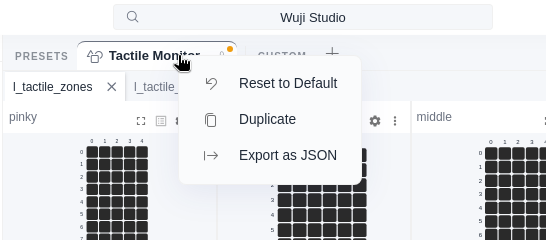 Reset to Default 菜单